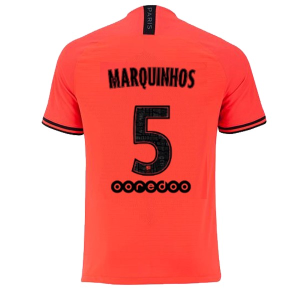 JORDAN Maillot Football Paris Saint Germain NO.5 Marquinhos Exterieur 2019-20 Orange